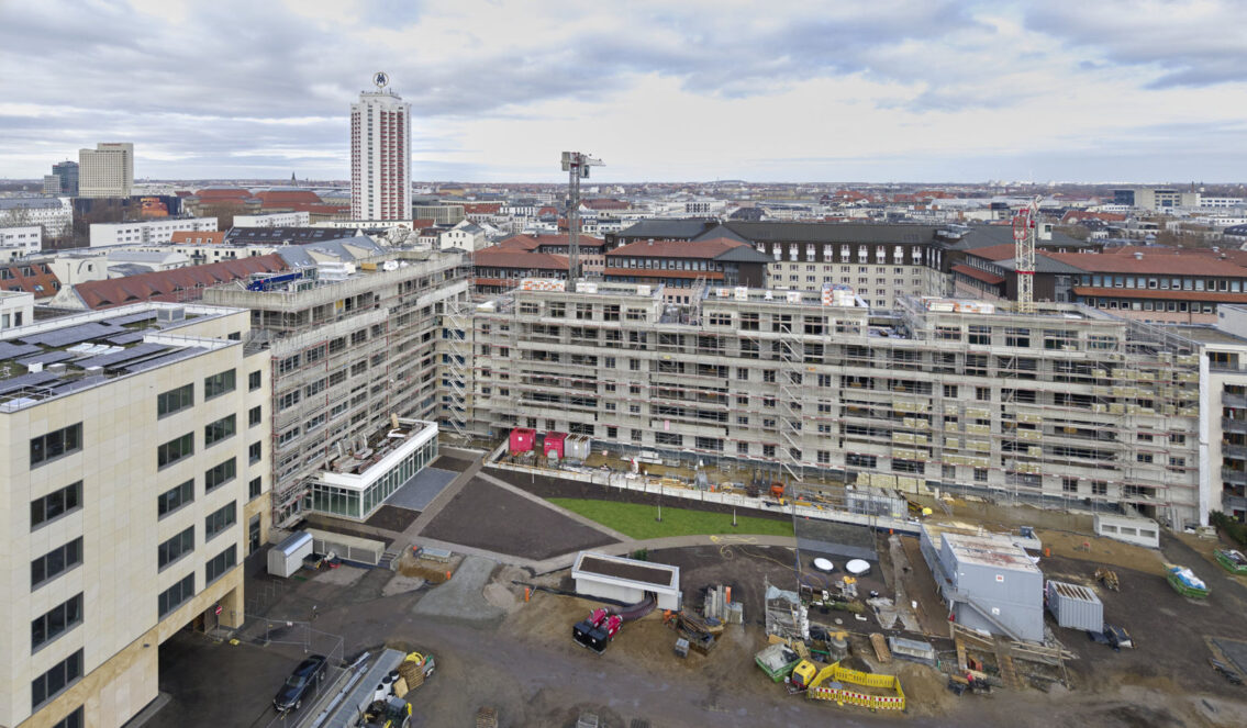 Innenhof Großer Brockhaus als Baustelle im Dezember 2025