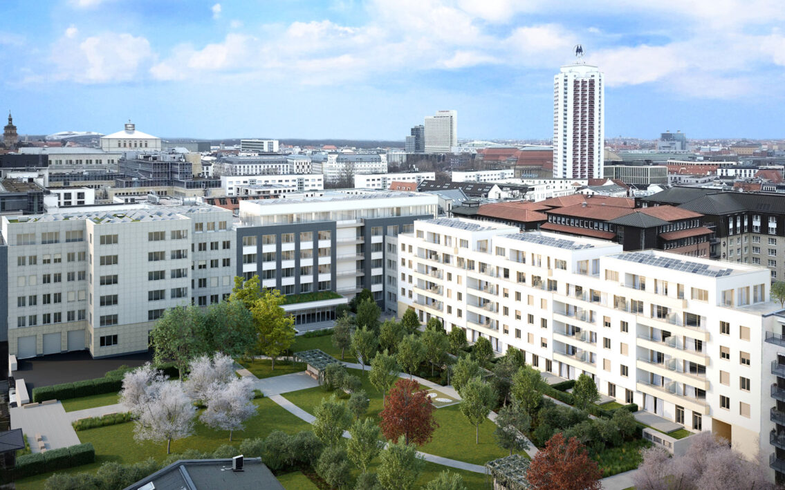 Visualisierung des begr&uuml;nten Wohnhofs Gro&szlig;er Brockhaus