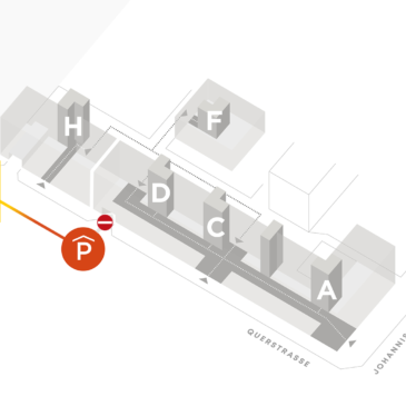 Zufahrt Ersatz-Tiefgarage_Praxisklinik am Johannisplatz Leipzig Skizze für die Zufahrt zur Ersatz-Tiefgarage, Querstraße 14